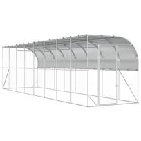 vidaXL Vištų narvas prie sienos Sidabrinė 600 x 150 x 215 cm