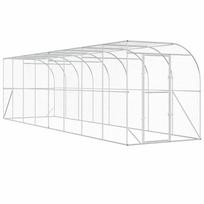 vidaXL Vištų narvas prie sienos Sidabrinė 600 x 150 x 215 cm