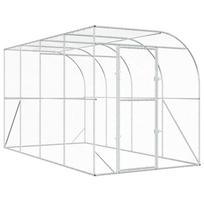 vidaXL Vištų narvas prie sienos Sidabrinė 600 x 150 x 215 cm