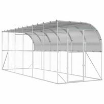 vidaXL Vištų narvas prie sienos Sidabrinė 600 x 150 x 215 cm
