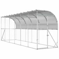 vidaXL Vištų narvas prie sienos Sidabrinė 600 x 150 x 215 cm