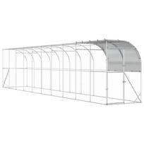 vidaXL Prie sienos esantis vištų narvas Sidabrinė 1000 x 100 x 215 cm