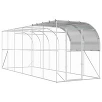 vidaXL Prie sienos esantis vištų narvas Sidabrinė 600 x 200 x 215 cm