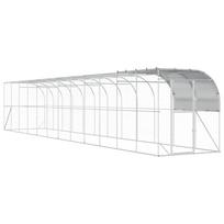 vidaXL Prie sienos esantis vištų narvas Sidabrinė 1200 x 200 x 215 cm