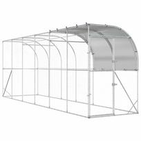 vidaXL Prie sienos esantis vištų narvas Sidabrinė 600 x 100 x 215 cm
