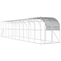 vidaXL Prie sienos esantis vištų narvas Sidabrinė 1000 x 200 x 215 cm