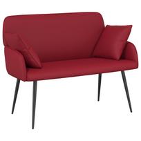 vidaXL Dvivietė sofa su metalinėmis kojelėmis 2 vietos Vyno raudona