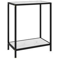 vidaXL Konsolinis staliukas, baltas, 60x35x75cm, grūdintas stiklas