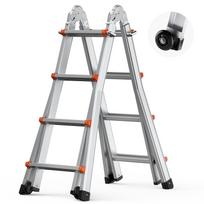 VEVOR teleskopinės kopėčios A formos, 13 pėdų kompaktiškos aliuminio prailginamos kopėčios, daugiafunkcinės nešiojamos sulankstomos RV kopėčios 51.5 x 20 x 121 cm