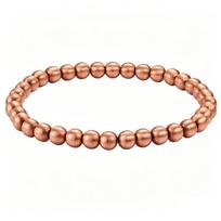Lygūs karoliukai Gryno vario apyrankė Gryno vario apyrankė su karoliukais Vario karoliukų apyrankė Moterims Vyrams 6mm beige