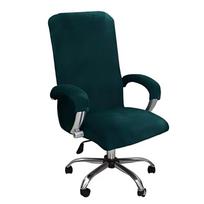 Comfortable Elastic Office Chair Cover Removable Thickened Velvet Chair Cover Washable Solid Color Protective Cover Study Room black
