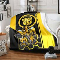 1pc Blanket Bumblebee and Optimus Prime3 Print Design, Lightweight Blanket for Sofa, Bed- Soft &Warm, Gift for All Seasons like Christmas, Halloween 100cmx150cm yellow
