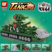 Technology Military Tank Model Building Blocks Toy Set Creative MOC KV44/99 Tanks Ornament Vehicle Bricks Toy for Boy Gifts blue