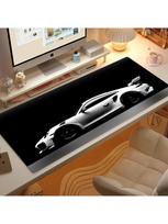 Cool Sports Car Mouse Pad Large Computer Office Game Table Mats Rubber AntiSlip Stitched Edge Keyboard Mats 90x40 Xl Desk Pads 800x300x2mm gray