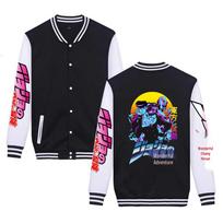 JOJO's Bizarre Adventure Anime Fleece Hoodie with Zipper L black