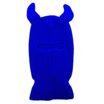 Pullover Hat Horns Balaclava Knitted Caps Ox Horn Halloween Cotton Hat  Cycling Equipment mėlyna
