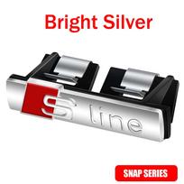 Sline logotipas S Line emblema Automobilio priekinių grotelių ženklelis Auto stiliaus dekoravimo priedai AUDI A3 A4 A5 RS Q2 Q5 Q7 Q3 A6 A7 A8 RS6 gray
