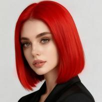 Fashionable and elegant short red 12 inch synthetic fiber wig for daily party styling, all women's versatile wig design 12inches&1pc brown