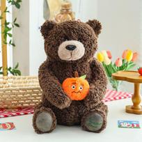 New Orange Bear Doll Plush Toy Sitting Teddy Bear Hug Bear Doll Children's Gift for Women 35Cm sitting height (0.44kg) black