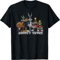 Looney Tunes Group Shot Distressed Line Up T-Shirt L juoda