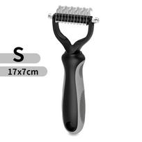 Cat Hair Removal Comb Dog Hair Removal Brush Stainless Steel Double Sided Pet Grooming Brush Removing Tangles Cat Accessories black