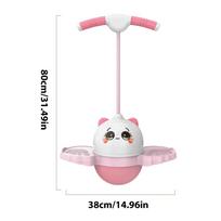 Kids Pogo Stick Cute Anti-Slip Jumping Toy with Easy Grip Handle Fitness Exercise Kindergarten Bouncing Ball for Balance Ability St Practical Use white