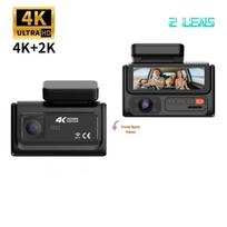 4K Dash Cam, 2-3 Lenses Optional, WiFi, Night Vision, Smartphone Sync, 24/7 Parking Monitoring 2 Lens