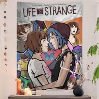 Life Is Strange Game DIY Wall Tapestry Hippie Flower Wall Carpets Dorm Decor Wall Art Decor 74x94cm(29x37in) gray