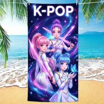 1pc Microfiber Beach Towel for Beach Swimming,K Pop Group Style Print Microfiber Beach Towel for Adults/Children 50x100cm blue