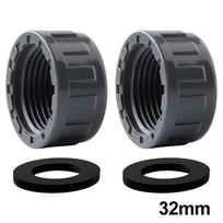 Female Thread Hose Connector PVC Threaded Cap Pipe Female Thread 32mm gray