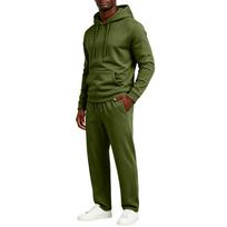Men's Hoodie and Jogger Pants 2 Piece Outfit Set Casual Color Pullover Sweatshirt with Elastic Waist Tapered Leg Pants XL kava