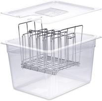 Sous Vide Container with Lid Rack Clear 12 Quart gray