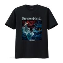 RIVERS OF NIHIL 'The Work' T Shirt for Men Ice Fantasy Design Unique Print vintage Washed Soft XS black
