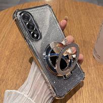 For Oneplus Nord 5 CE5 Plating Glitter Mirror Holder Silicone Shockproof Case for One Plus ACE 5 Ultra Magnetic Stand Back Cover For ACE 5 Ultra gray