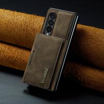 2 in 1 Detachable Leather Cards Holder Wallet Cover For Samsung Galaxy Z Fold 6 5 4 5G Fold4 Fold3 Magnetic Card Bag Stand Case for Samsung Z Fold 6 brown