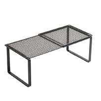 Expandable Storage Shelf for Cabinets Carbon Steel Wire-Deck Shelf Layer, 38-62 cm for Kitchen Counter Use Zones 31 juoda