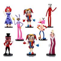 The Amazing Digital Circus 8 Styles Q Version Figurine Models, Rabbit Clown Dolls Cartoon Peripherals Cake Ornaments Toy Models red