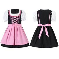 Kids German Oktoberfest Dress Girls Court Princess Dress Oktoberfest Costume Munich XS rožinė