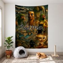 Italian brainrot (1) Customizable name decorative wall tapestry ideal choice for wall decor in bedrooms living rooms dorms and home 100cmx150cm