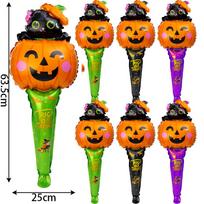 50/10Pcs Cute Balloon Stick Halloween Witch Pumpkin Cat Ghost Balloons Festival Aluminum Film Globos Halloween Decoration Supply 20PCS moliūgas