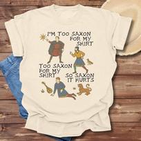 Juokingi viduramžių memų marškinėliai: 'Per saksiškas' Grafinis marškinėlis Unisex T-shirt XXL brown