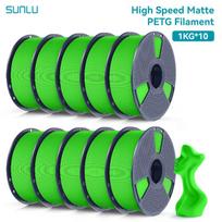 SUNLU 10KG didelio greičio matiniai PETG siūlai 1,75 mm - Itin greitas 600 mm/s spausdinimas, be siūlų, PETG skirtas Creality, Prusa, Bambu Lab žalia