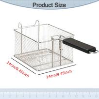 Deep Fryer Basket with Handle, Non-slip, for Barbecues, Commercial Kitchens, Parties And Household M white