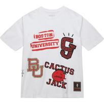 Travis Scott X Mitchell & Ness Boston University Hand Drawn T Shirt SS9918-BONWHIT S white