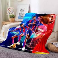 Lamine Y-Yamal No.19 Football Star Print Flannel Throw Blanket Soft Plush Warm Sofa Bed Cover Sports Fan Home Decor BirthdayGift 75X95CM blue