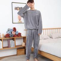 Moterų Vyrų Vilnos Pižamos Rinkinys Šilta Lengva Pižama Flanelinis Megztinis Su Gobtuvu Kelnės Kostiumas Naktiniai Drabužiai One Size mėlyna
