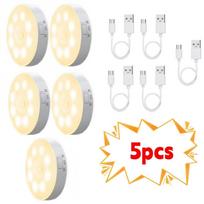 2/3/4/5 vnt. Judesio jutiklio LED naktinė lemputė, USB įkraunama naktinė lemputė virtuvės spintelėms, drabužių spintai, laiptams, belaidė spintos lemputė Warm light-5PCS