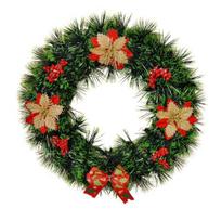 Yousheng Kalėdų vainikas priekinėms durims Dirbtinis pušies spyglių vainikas su rutuliukais, kaspinėliais, gėlėmis „Merry Christmas“ kabantis dekoras namų sienai, langui black