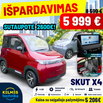 SKUT X4 | Elektrinis mini automobilis, Raudonas