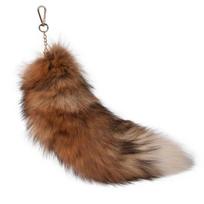 Dirbtinės lapės uodegos raktų pakabukas pakabukas rankų darbo dirbtinio kailio uodega Cosplay Renesanso kailinė uodega rankinės aksesuaras 40cm A brown